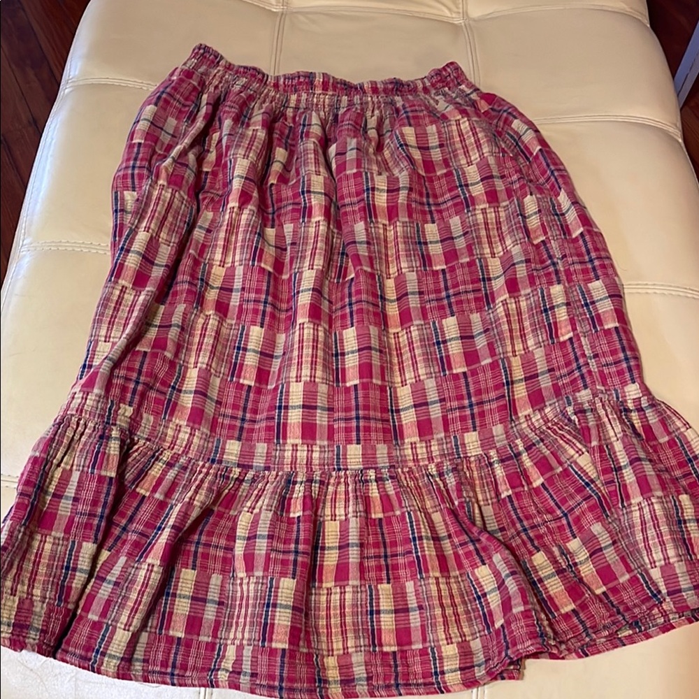 Plaid Women's Skirt in Red and Cream